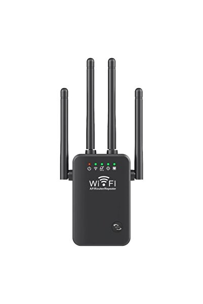NEXTLY 3-in-1 Wi-Fi Booster & Router, 4 Antennas, 300 Mbps, Universal Compatibility, Black