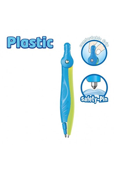 KEYROAD Busolă din plastic cu mine, ac de siguranță Flow, KR971533, 1 bucată/...