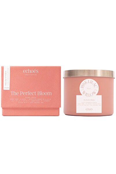 Echoes Premium Scented Candle, Pink Lilac & Willow From Echoes, in Luxury Glass Jar, 600g