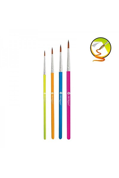 KEYROAD Pensule pentru artist KR972032, vârf rotund, dimensiuni 0, 2, 4, 8, b...