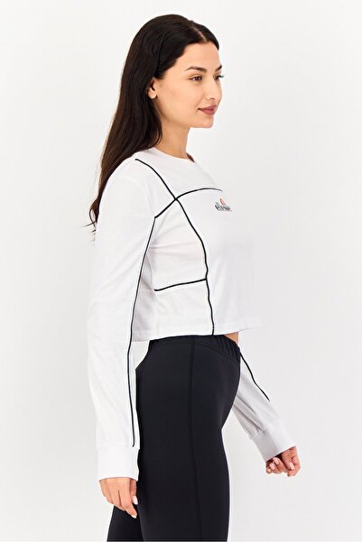 Ellesse Women Sportswear Fit Long Sleeve Outdoor Crop T-Shirt, White