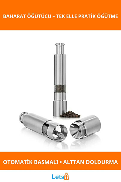 Letsii Stainless Steel One Hand Operation Easy Automatic Spice Grinder