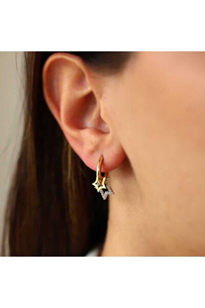 Cherry by Özkonak Yıldızlı Mini Halka Küpe