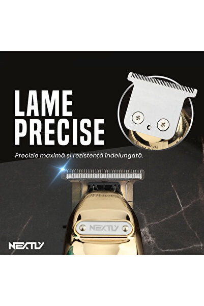 NEXTLY Professional Cordless Hair Clipper with Digital Display, Gold Finish