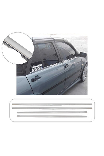 ServetDizaynOto Fiat Tempra Uyumlu 1992-1998 Krom Cam Çıtası 4 Parça Paslanmaz Çelik