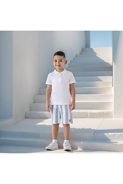 Juniors Striped Shorts with Drawstring Closure and Pockets