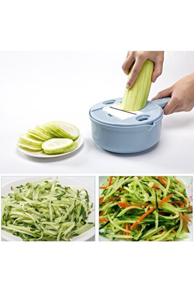 Flippy Πολυλειτουργικός τρίφτης για λαχανικά, φρούτα, τυριά, 10 τεμάχια, 27,6 x 8 cm, μπλε