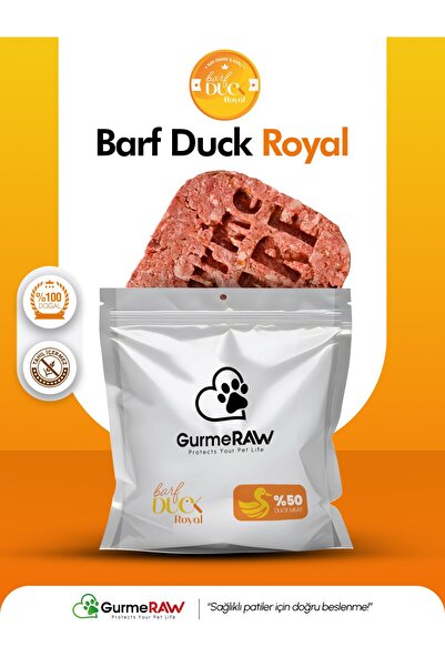 GurmeRAW Premium BARF DUCK ROYAL %50 Ördek İçerikli %100 Doğal Çiğ Köpek Mama...