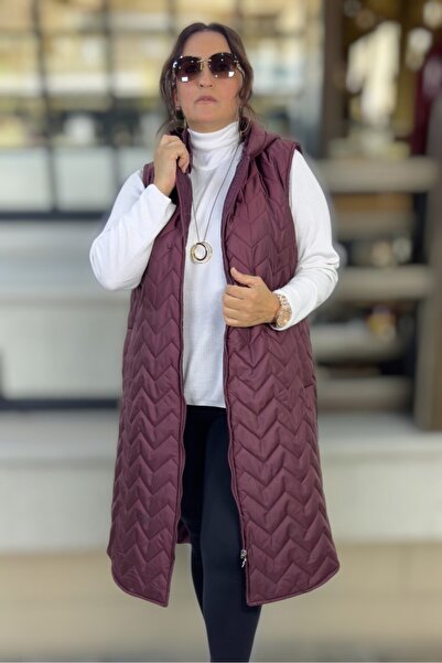 yagmurberen Hooded Pocketed Lined Medium Size Papitone Large Size Inflatable Vest