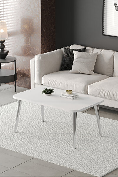 ED Efelez Design Orta Sehpa Metal Ayaklı , Roma Orta Sehpa , Gümüş Metal - Be...