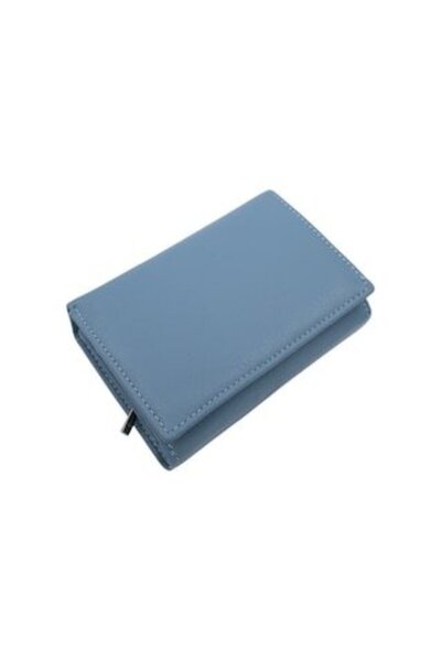 HASSION - Women's genuine leather wallet G065, light blue