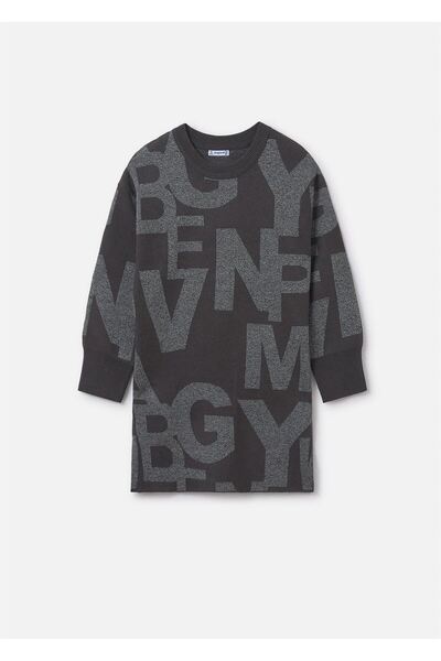 MAYORAL Girl's Jacquard Knitwear Dress Smoked 7911