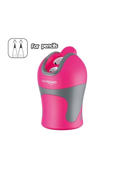KEYROAD KR971584 Ascuțitoare dublă, 2 găuri, plastic cu rezervor, pentru crei...
