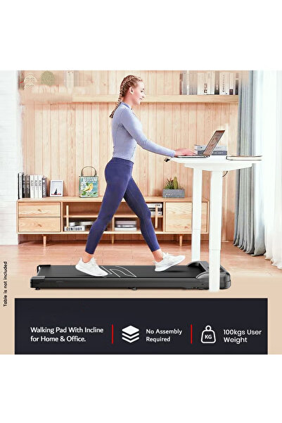 WAKYME Home Use Walking Pad Treadmill Compact, Ready to Use Shock Absorption LED Display Manual Incline
