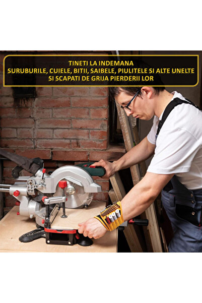 NEXTLY Magnetic Wristband with 9 Powerful Magnets and 4 Non-Metallic Tool Pockets