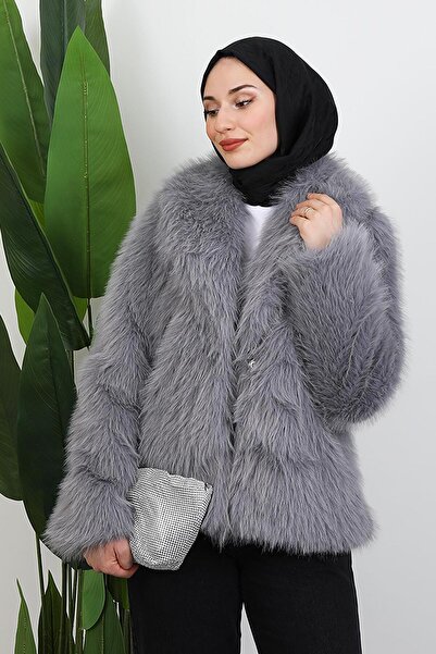 GİYZAMİLA Pars Kürk Gri