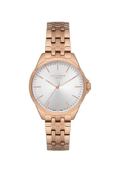 Lee Cooper Kadın Saati, Gümüş Kadran, Rose Kasa, Rose Kordon, Quartz, 3ATM, L...