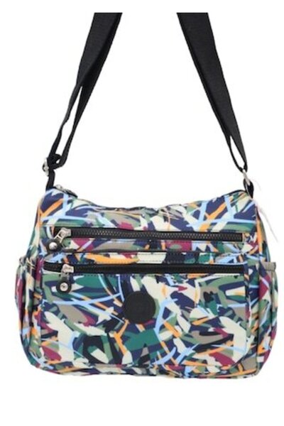 OEM Women's lightweight well-organized crossbody bag N53 - burgundy leaf print