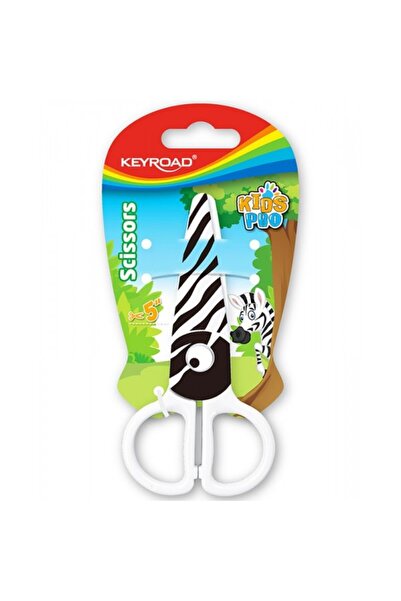 KEYROAD Kids Pro Scissors KR971404, 13.0 cm, plastic, preschool, zebra, blister