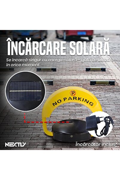 NEXTLY Solar-Powered Remote Parking Barrier, 2 Ton Capacity, Waterproof & Weather-Resistant