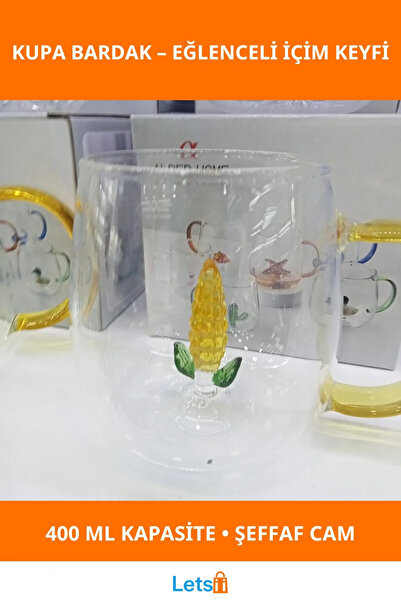 Ronanna 3D Egyptian Figured Glass Mug Cup 400 ml