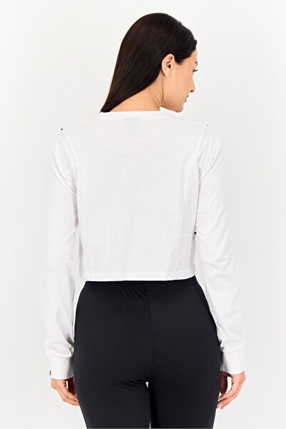 Ellesse Women Sportswear Fit Long Sleeve Outdoor Crop T-Shirt, White