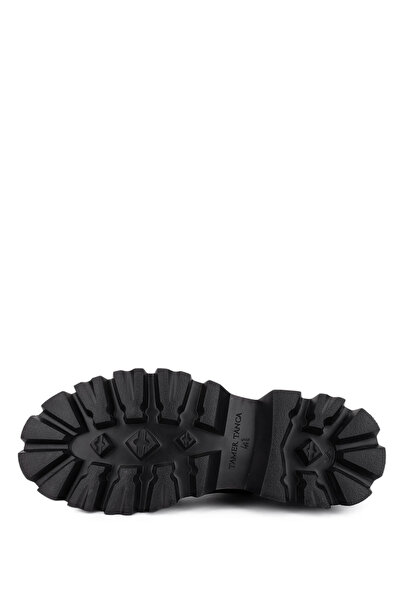 Tamer Tanca Erkek Hakiki Deri Siyah Casual Ayakkabı