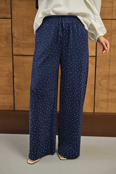 LOCCO Жіночі джинси з камінням, сині