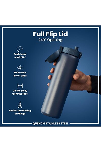 Ion8 Lightweight 1 Litre Steel Water Bottle, Non-Insulated, Leak Proof