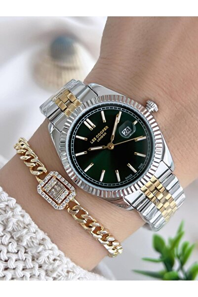 Lee Cooper Women's Wristwatch with Steel Strap 3 Atm Water Resistant Vs.Blkt.0641