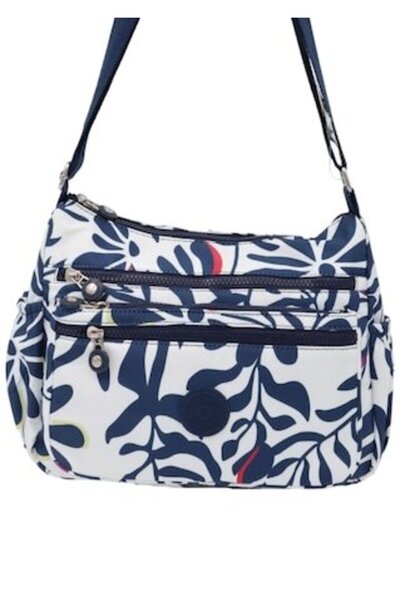 OEM Geantă ușoară și bine compartimentată pentru femei N53 - Blue Leaves