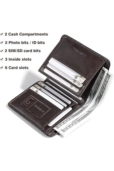 Generic Duchic Wallet for Men,Mens Wallet,Slim Genuine Leather Bifold, (COFFEE)