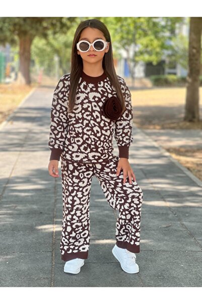 ALPİDS 2-Piece Rose-Detail Knitwear Girl's Set