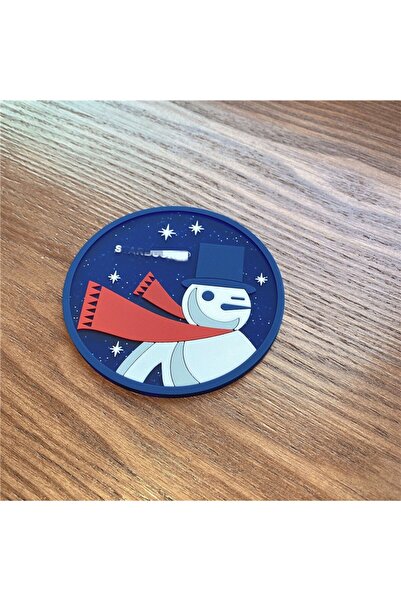 Flippy Θήκη για ποτήρια, Flippy, μοντέλο χιονάνθρωπου, PVC, 10 cm, ανθεκτική στη θερμότητα, μπλε