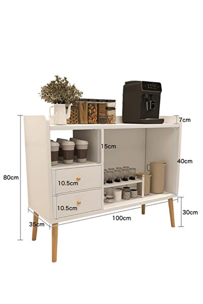 ZUIHAO Coffee Corner with Storage Multifunctional Sideboard Buffet Kitchen Cabinet Dining Room Living Room