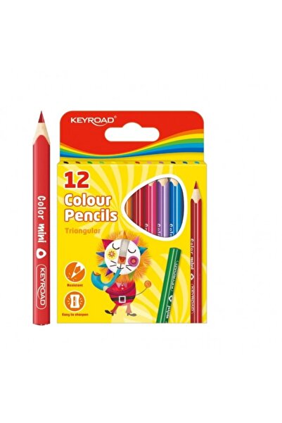 KEYROAD creioane colorate KR971285, triunghiulare, 12 culori, carton blister