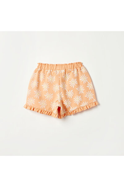 Juniors All-Over Floral Print Shorts with Drawstring Closure