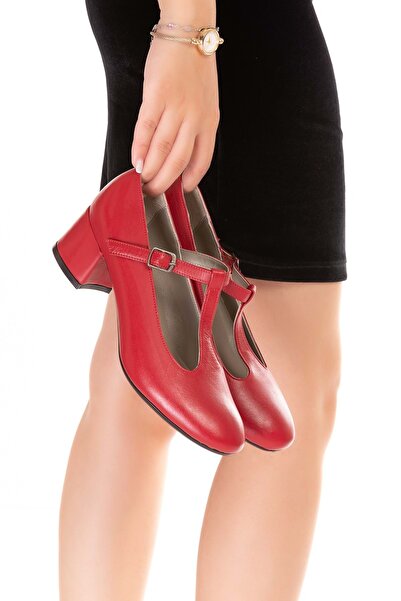 Gondol Παπούτσια με τακούνι μεσαίου μεγέθους από γνήσιο δέρμα vdt.20 Κόκκινο