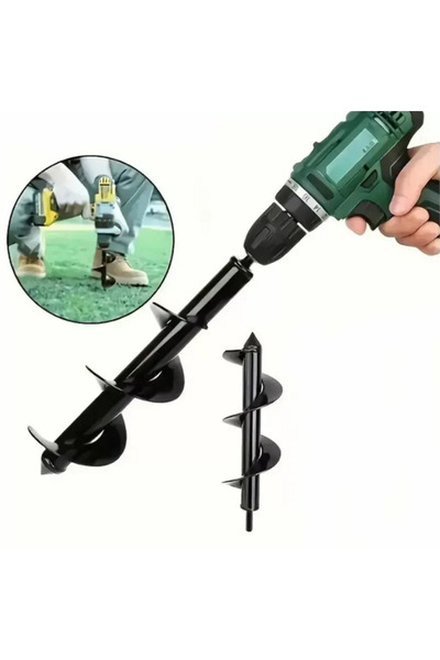 zola Garden spiral drill, compatible with drill, for holes in the ground, steel, 30x10 cm
