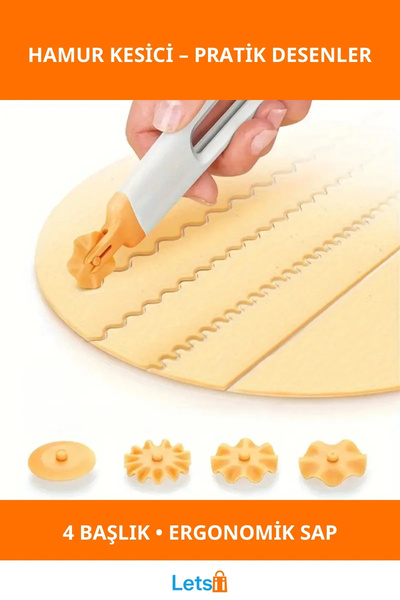 Letsii قاطع عجين متعدد الأغراض بأربعة رؤوس