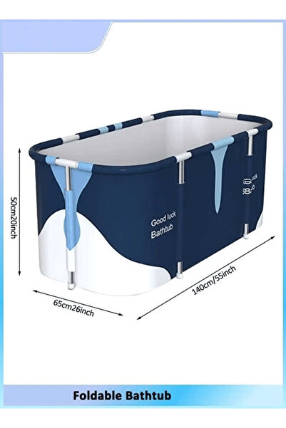 Generic Extra Large Foldable Bathtub Freestanding Soaking Bathing Tub