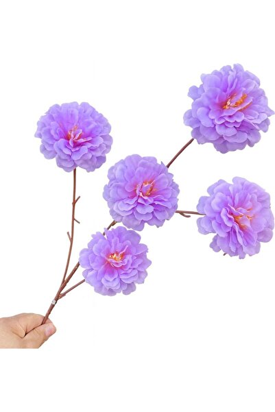 DEFNE DECOR Yapay Çiçek Acık Dağ Şakayık 5 Li 80 cm Acık Mor