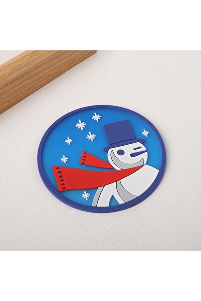 Flippy Θήκη για ποτήρια, Flippy, μοντέλο χιονάνθρωπου, PVC, 10 cm, ανθεκτική στη θερμότητα, μπλε