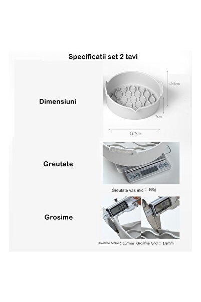 Flippy Set of 2 Silicone Trays for Flippy Air Fryer, Maximum Temperature 230° C, 18.7x 19.5x7 cm, Gray