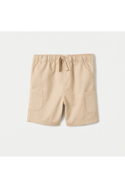 Juniors Solid Shorts with Pockets and Drawstring Closure