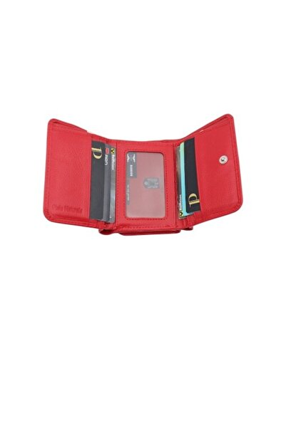HASSION - Women's leather wallet R403, red