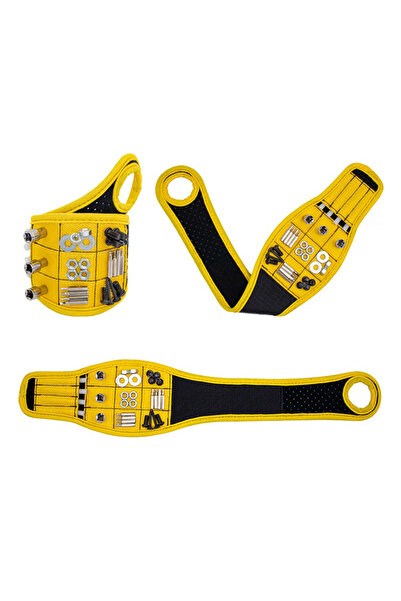 NEXTLY Magnetic Wristband with 9 Powerful Magnets and 4 Non-Metallic Tool Pockets