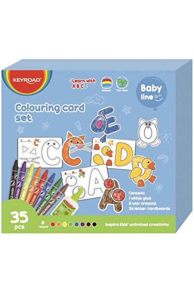 KEYROAD Bloc de colorat Baby Line KR972360, 8 culori, 26 de coli, 8 creioane ...