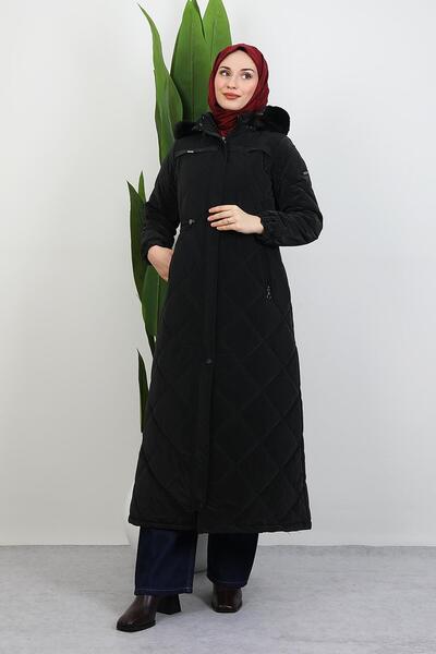 GİYZAMİLA Μπουφάν με καπιτονέ χέννα μαύρο