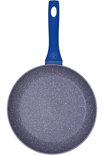 British Chef BC110 Granite-Coated Cookware Set (28cm Casserole, 26cm Pan, Nylon Utensils) - Blue